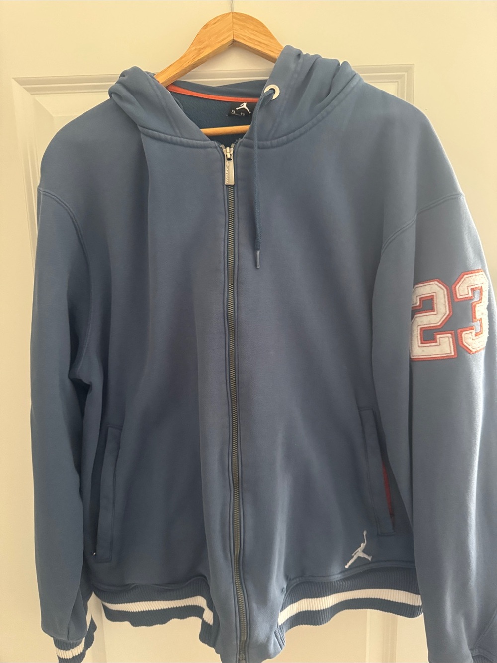 Air Jordan Men’s Slate Blue Full-Zip Hoodie Jacket with 23 Sleeve Patch